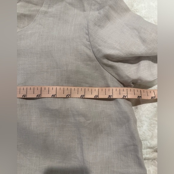 Et’Lois cream linen blouse 3/4 length sleeves natural fiber - Picture 6 of 7